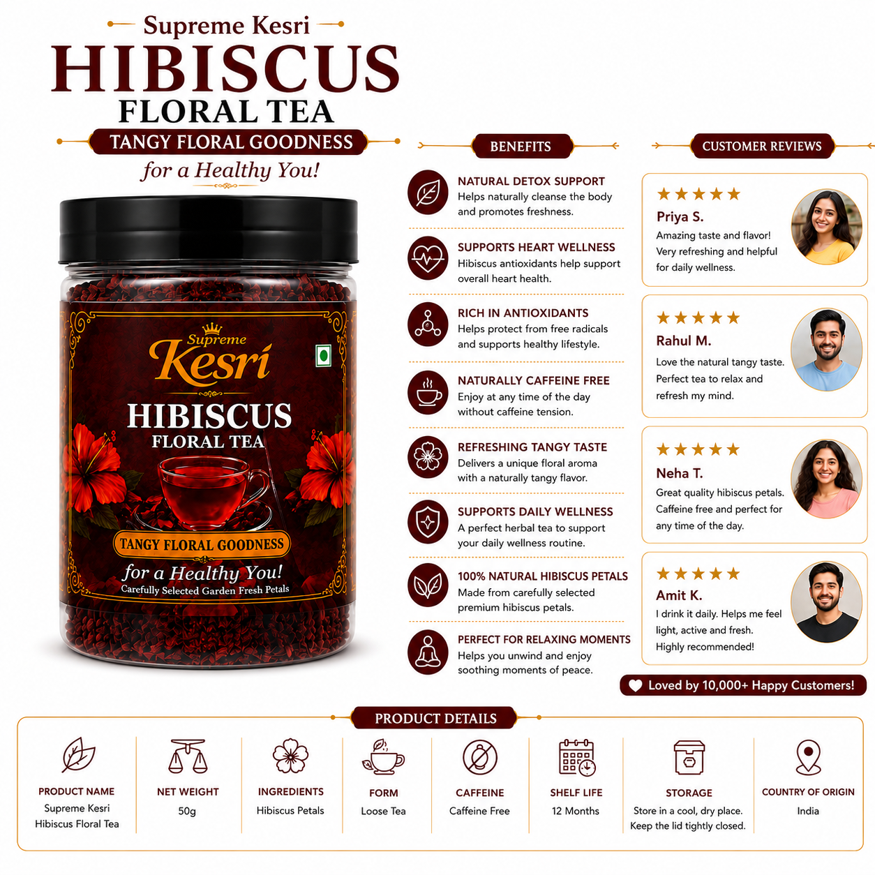 Hibiscus Floral Tea -100g