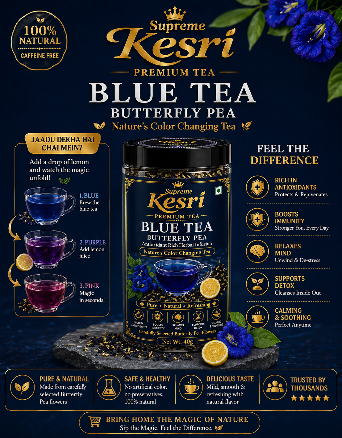 Blue Tea (Butterfly Pea Flower) –40g