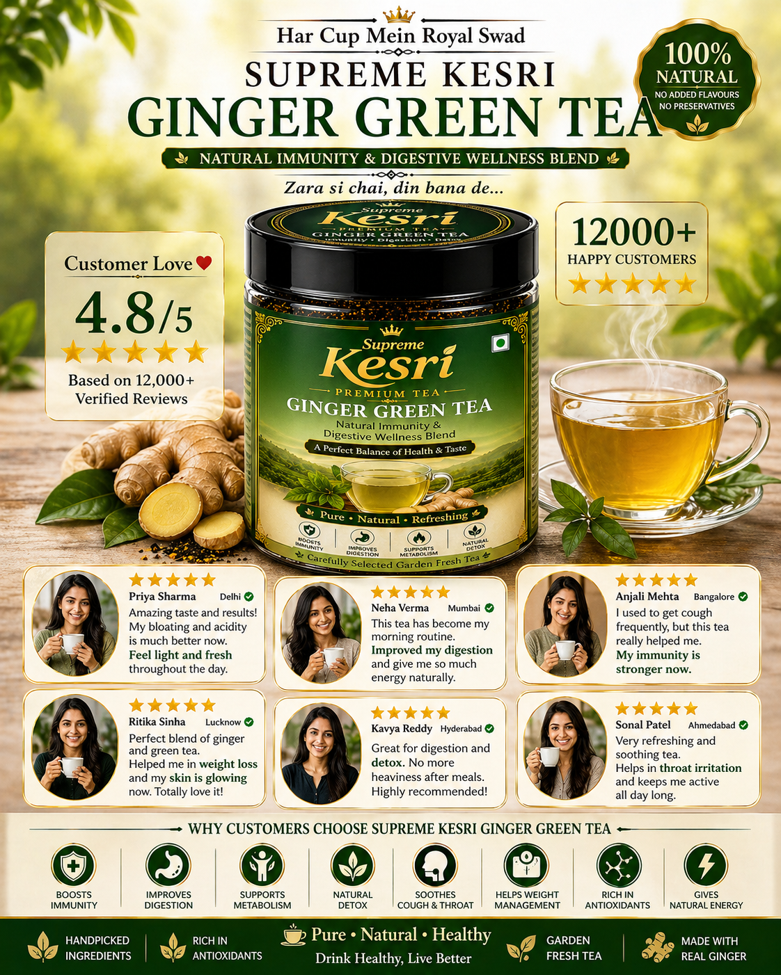 Ginger Green Tea -100g