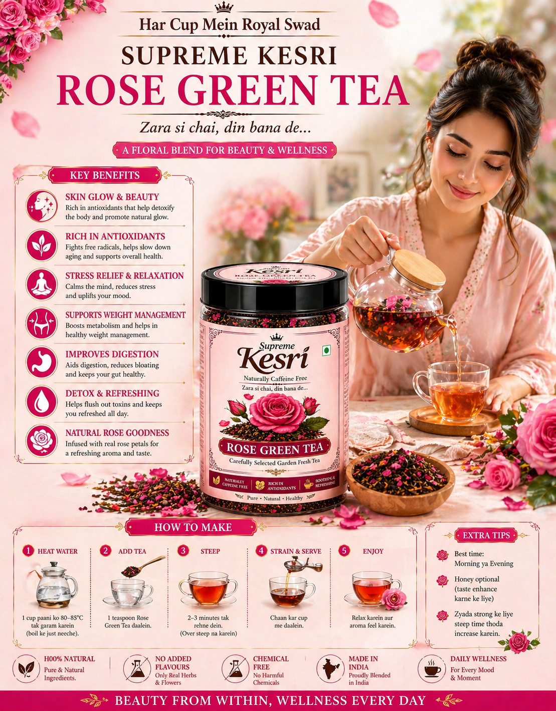Rose Green Tea-100g